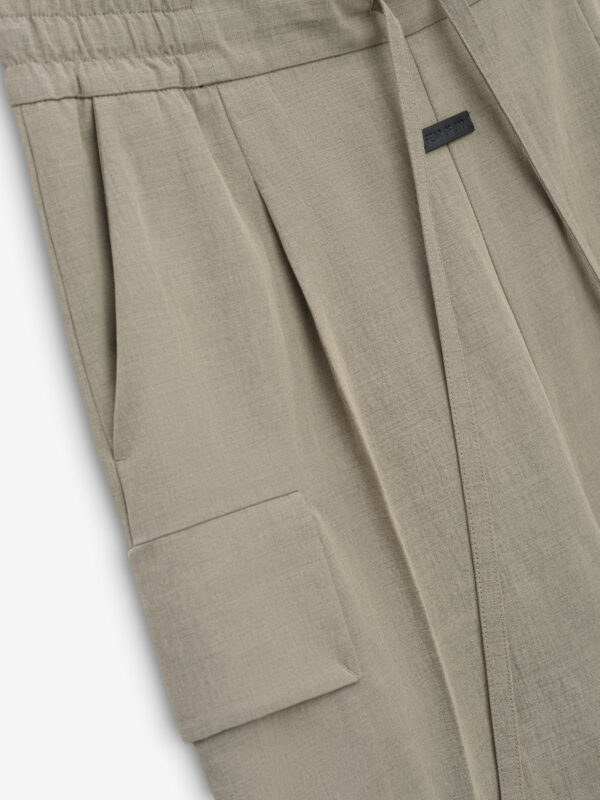 Nylon Wool Wide Leg Cargo Pant