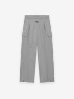 Nylon Wool Wide Leg Cargo Pant