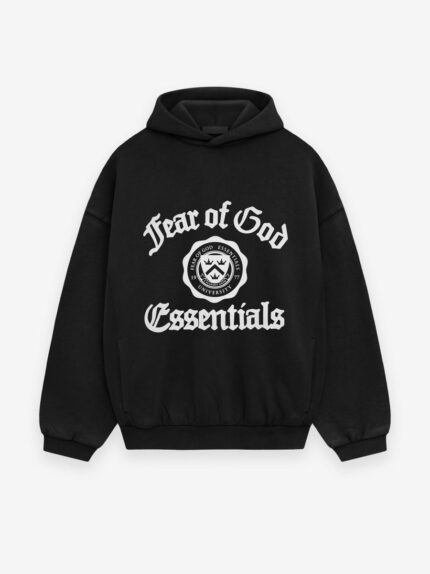 Essentials Fear of God Shrunken Hoodie Black